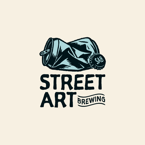 Street art logo with the title 'Vintage/hand drawn style logo for brewery'