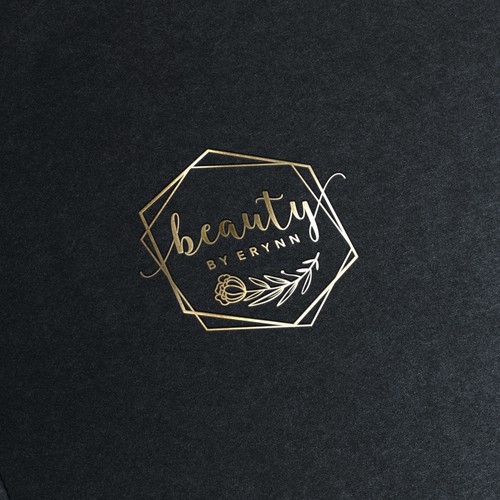 Gold beauty logo with the title 'Beauty by Erynn logo'