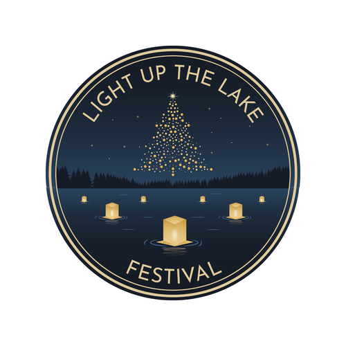 Christmas logo with the title 'Water Lantern Festival Logo'