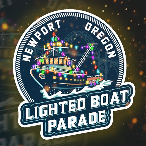 Crab logo with the title 'Newport Lighted Boat Parade'