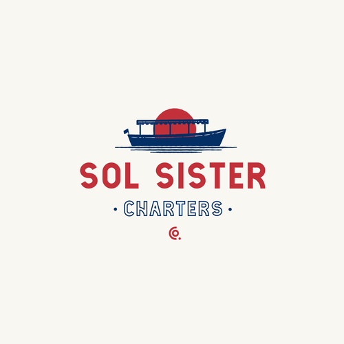 Scratchboard design with the title 'Logo concept for Sol Sister Charters'