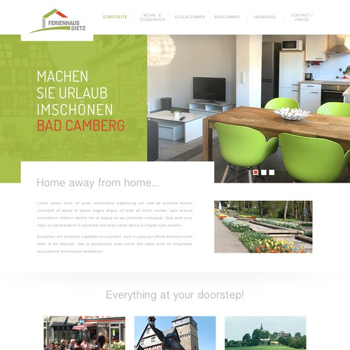 Destination design with the title 'Ferienhaus Dietz Website'