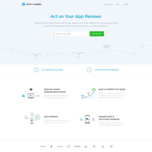 Call to action design with the title 'Create an enticing landing page that makes the users to enter their app name'