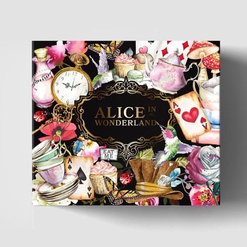 Art packaging with the title 'Alice In Wonderland Box'