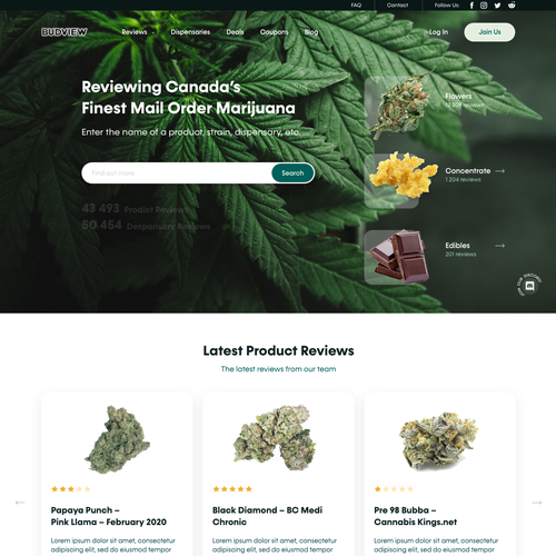 Redesigned website with the title 'Landing page concept for contest'