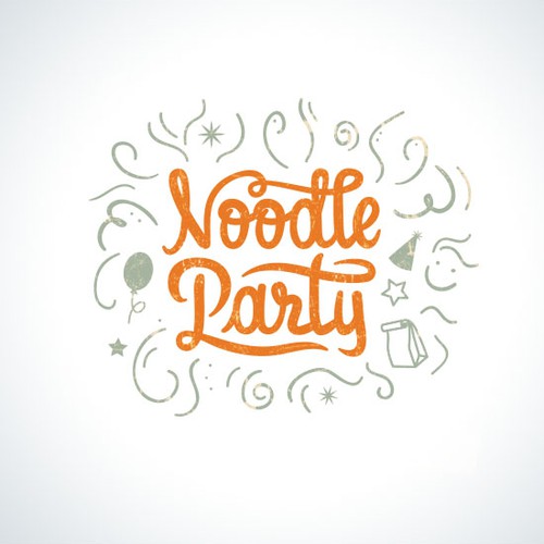 Noodle logo with the title 'Fun and modern logo for the food bar.'