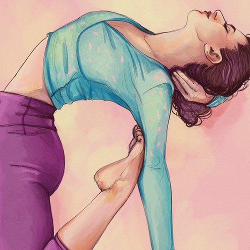 Artwork illustration with the title 'Yoga illustration'