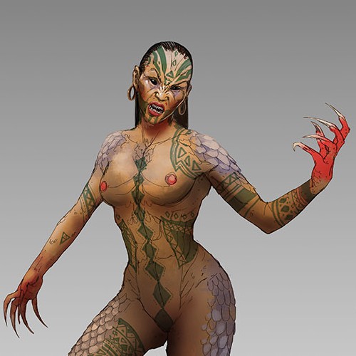 Concept art design with the title 'Character design'