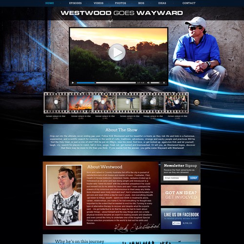 Travel website with the title 'A Network TV Series "WESTWOOD GOES WAYWARD" needs a new website design'