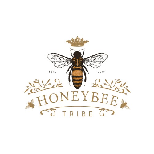 Honeybee design with the title 'Logo for Honeybee Tribe'