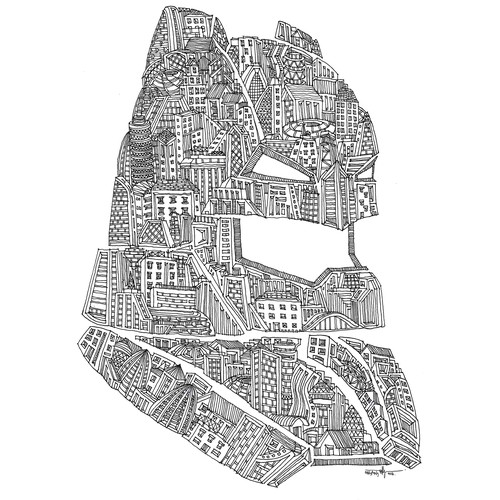 Superhero artwork with the title 'Superhero X Architecture'