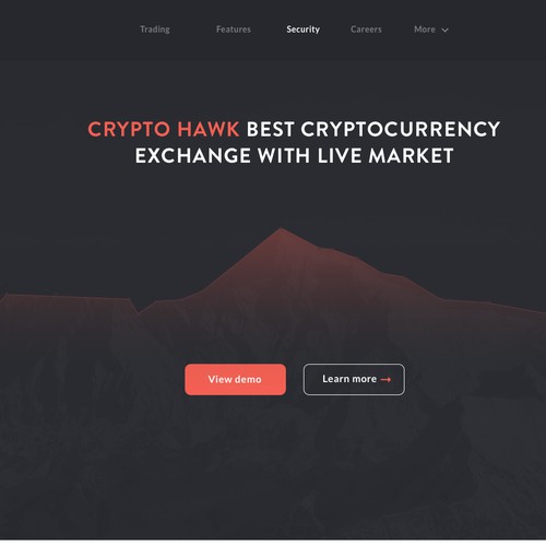 Bitcoin website with the title 'Crypto Hawk design concept'