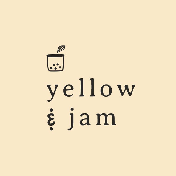Bubble tea design with the title 'YELLOW & JAM'