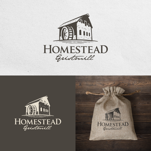 Flour logo with the title 'Logo for Homestead Gristmill'