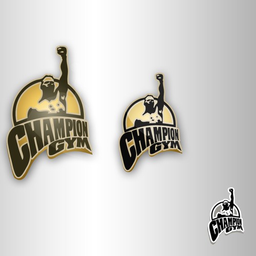 Boxing-gloves logo with the title 'Champion Gym needs a new design'