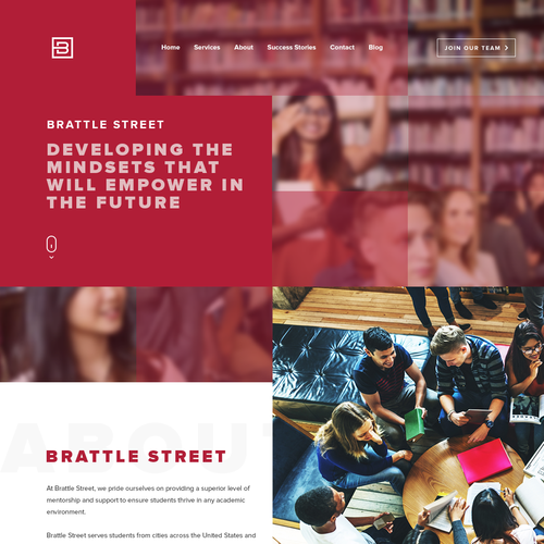 Academic design with the title 'High-design website for a luxury education brand'