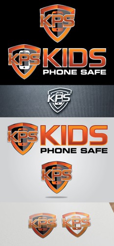 Safety logo with the title 'Kids Phone Safe shield logo'