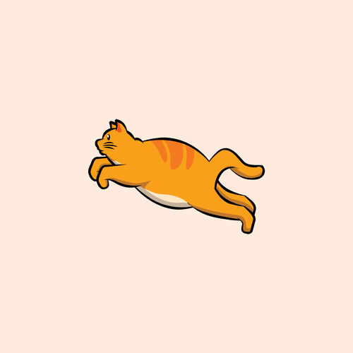 Jump design with the title 'Cat character for 地面を弾むような猫のイラストをデザインしてください'