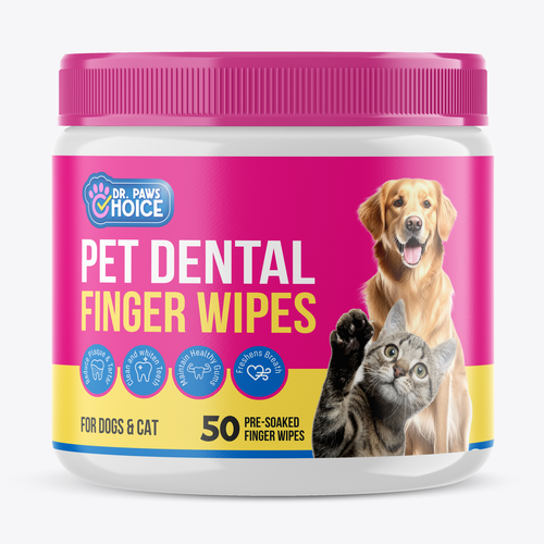 Finger design with the title 'Design a Fun and Modern Pet Product Packaging'