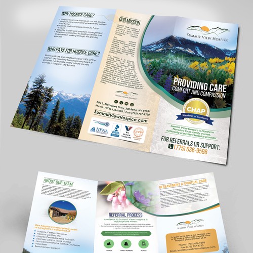 Tri-fold design with the title 'Trifold Brochure Design'