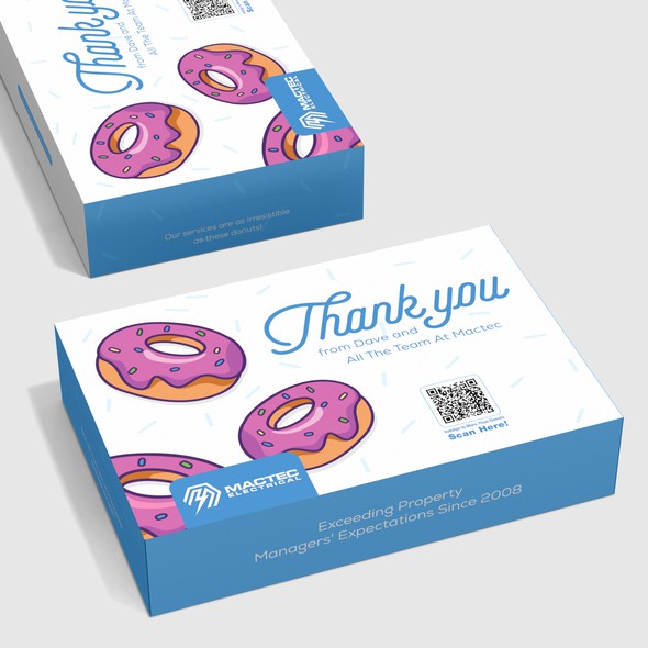 Thank you design with the title 'Donut Box design to say thanks to clients'