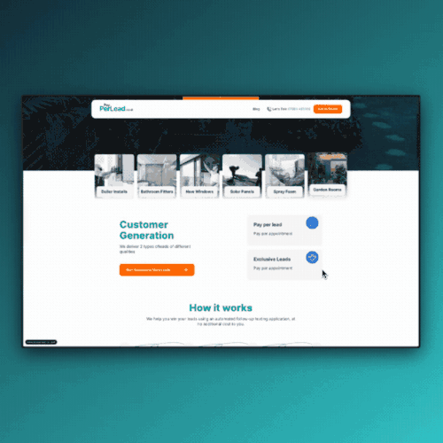 Business website with the title 'Landing page with motion'