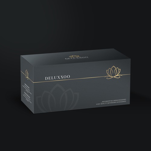 Bathroom design with the title 'DELUXXOO'