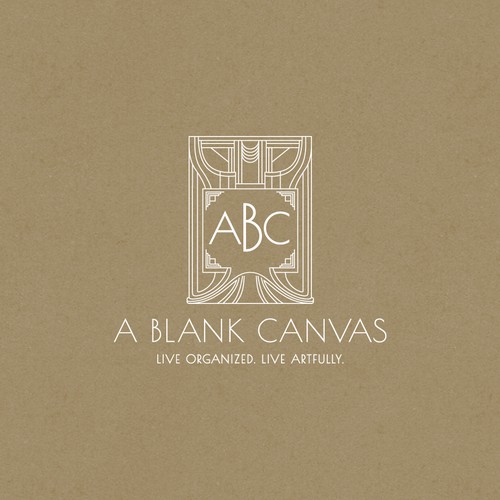 Decorative design with the title 'Art Deco logo for a decluttering consultant'