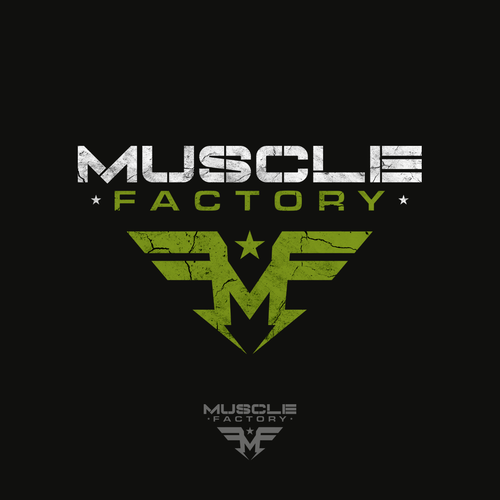 Tactical design with the title 'Logo design for Muscle Factory'