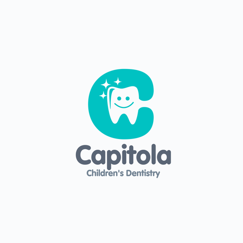 Smile design with the title 'Happy and fun logo for Capitola Children's Dentistry'