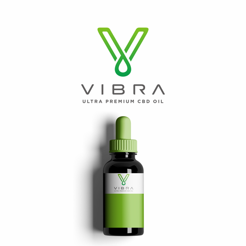 Hemp oil logo with the title 'Vibra Ultra Premium CBD Oil Logo'
