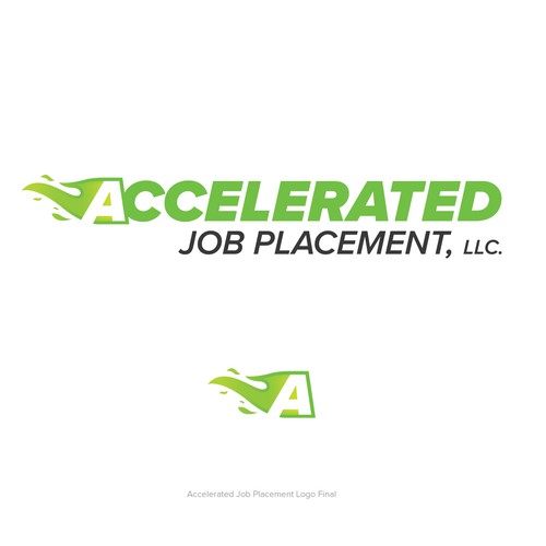 Design with the title 'Accelerated Job Placement Logo design'