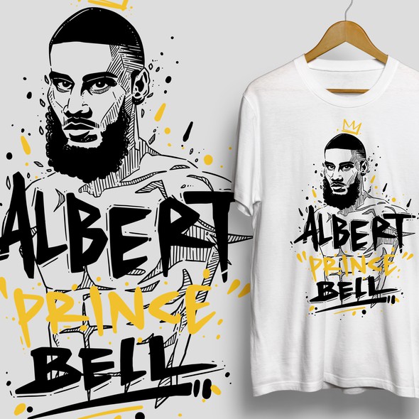 Fighting t-shirt with the title 'Albert Prince Bell'