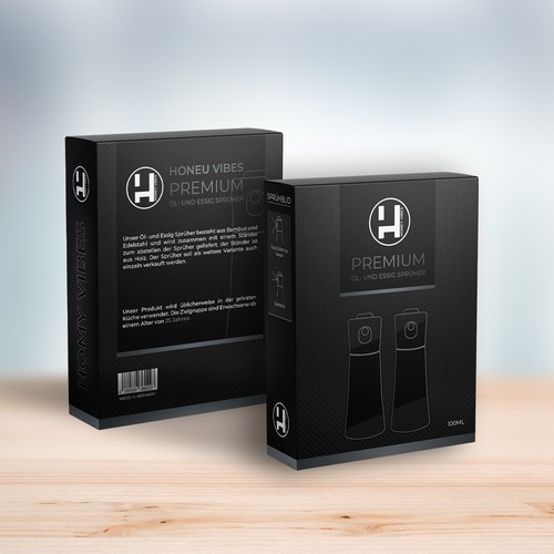 Spray bottle design with the title 'luxury packaging black'