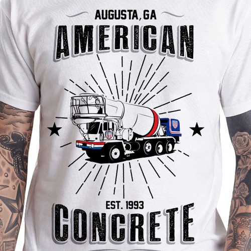 Awesome t-shirt with the title 'American Concrete tee design'