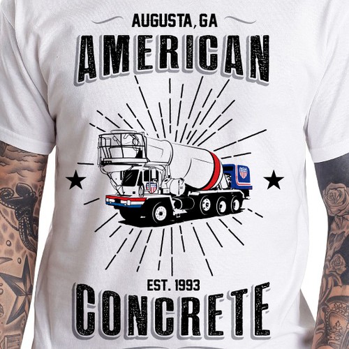 Concrete design with the title 'American Concrete tee design'