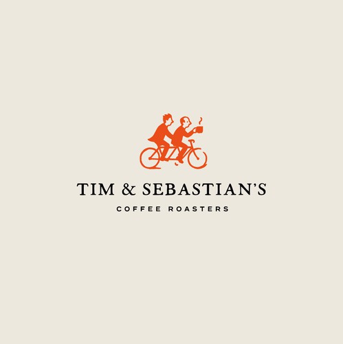 Electric bike logo with the title 'TIM & SEBASTIAN'S - Coffee Roasters'