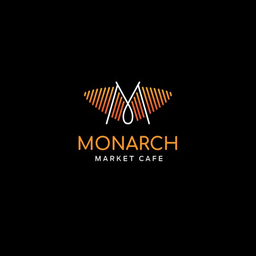 Monarch butterfly logo with the title 'Logo concept for Market Cafe'