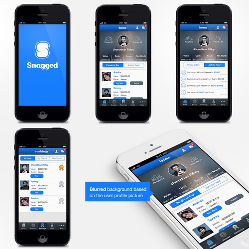 IOS 7 design with the title 'Dating App'