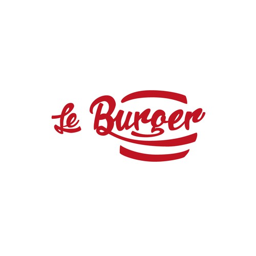 Brush pen design with the title 'Le Burger logo concept'