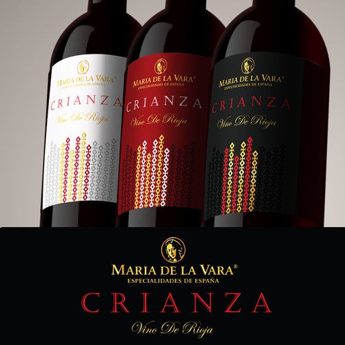 Red wine label with the title 'Erstelle ein erstklassiges Modernes Weinetikett'