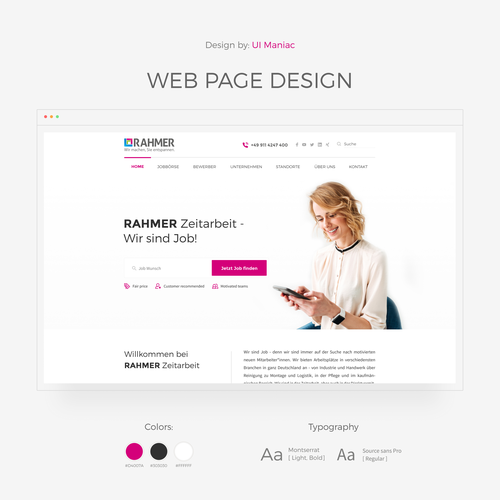 UX/UI website with the title 'Clean and Text heavy webpage design'