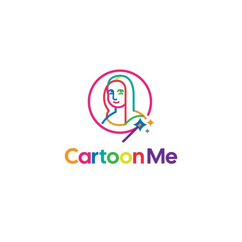 Magic wand logo with the title 'Cartoon Me'