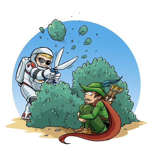 Fun artwork with the title 'Illustration design for t-shirt'