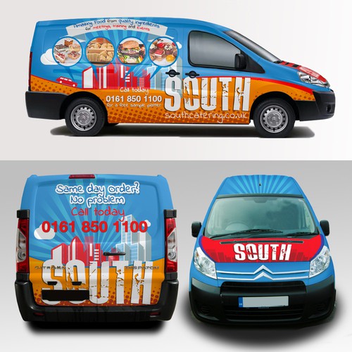 Southern design with the title 'Van Wrap for a food delivery company'