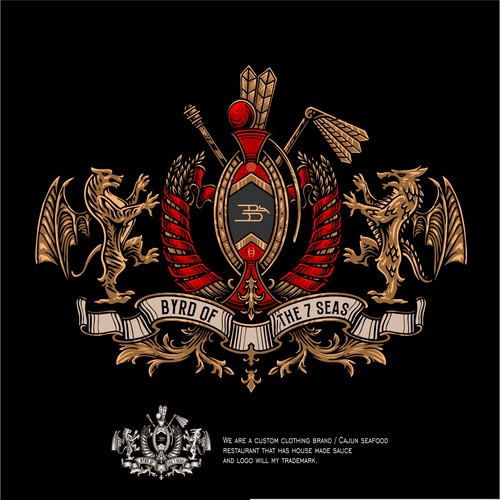 Family crest design with the title 'Byrd Of The 7Seas Logo'