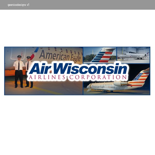 Backdrop design with the title 'Signage for AirWisconsin'
