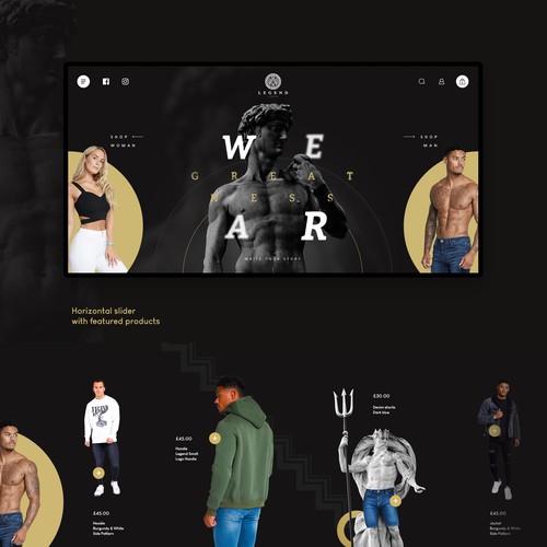 Luxury website with the title 'Legend London is London based fashion brand'