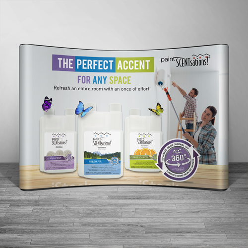 Backdrop design with the title 'Design for Paint SCENTsations'