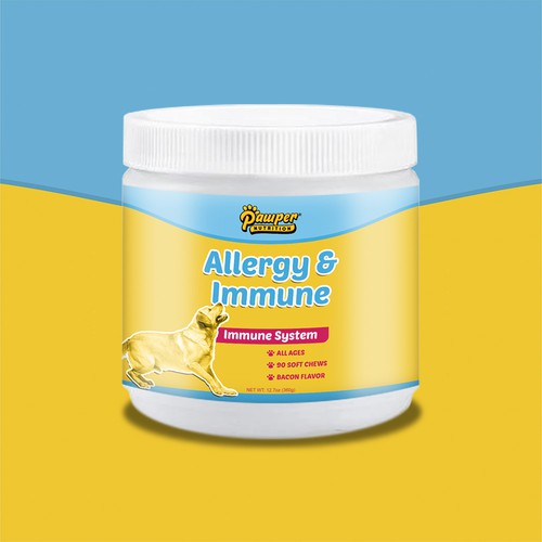 Yellow packaging with the title 'Dog Product Bottle'